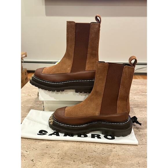 NEW Sandro Women's H22 Liam Stretch Chelsea Boots size 37/ 6.5 - Picture 6 of 10